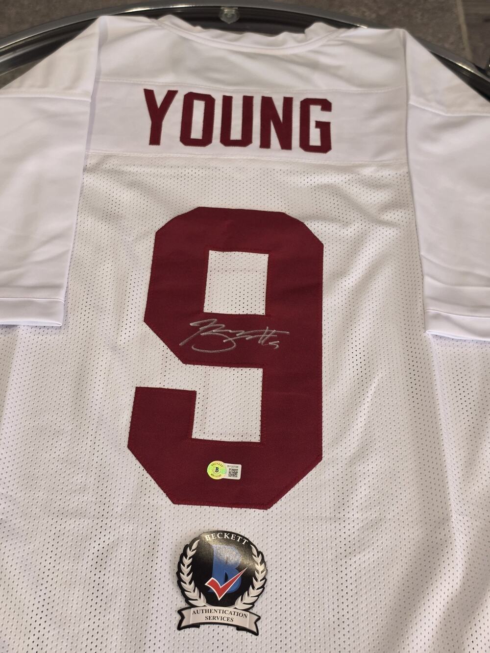 Bryce Young Autographed/Signed Jersey Beckett White Custom Jersey